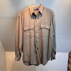 POLO RALPH LAUREN Silk Blend VINTAGE Long Sleeve Shirt w/2 Pockets.